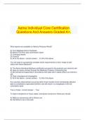  Aetna Individual Core Certification Questions And Answers Graded A+.