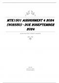 MTE1501 Assignment 4 (COMPLETE ANSWERS) 2024 (602580) - DUE 20 September 2024 All correct answered |100% TRUSTED Complete, trusted solutions and explanations | Latest updated complete detailed quality answers solution |study guide 2024 | (5) five star rat