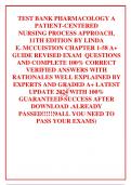 TEST BANK PHARMACOLOGY A PATIENT-CENTERED NURSING PROCESS APPROACH, 11TH EDITION BY LINDA E. MCCUISTION CHAPTER 1-58 A+ GUIDE REVISED EXAM  QUESTIONS AND COMPLETE 100% CORRECT VERIFIED ANSWERS WITH RATIONALES WELL EXPLAINED BY EXPERTS AND GRADED A+ LATEST