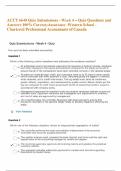 ACCT 6640 Quiz Submissions - Week 4 – Quiz Questions and Answers 100% Correct;Assurance -Western School - Chartered Professional Accountants of Canada