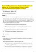 ACCT 6640 Quiz Submissions - Week 6-Quiz Questions and Answers 100% Correct;Assurance -Western School - Chartered Professional Accountants of Canada