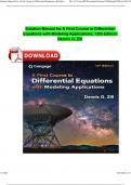 Solution Manual For A First Course in Differential Equations with Modeling Applications, 12th Edition Dennis G. Zill Completed ISBN:9780357760192 Newest Edition 2024 Instant Pdf Download