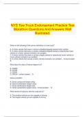   NYS Tow Truck Endorsement Practice Test Marathon Questions And Answers Well Illustrated.