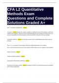 CFA L2 Quantitative Methods Exam Questions and Complete Solutions Graded A+.