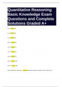 Quantitative Reasoning Basic Knowledge Exam Questions and Complete Solutions Graded A+