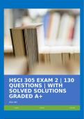 HSCI 305 EXAM 2 | 130 QUESTIONS | WITH SOLVED SOLUTIONS GRADED A+