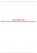 Test Bank For Business Ethics: Ethical Decision Making and Cases - 13th - 2022 All Chapters - 9780357513361