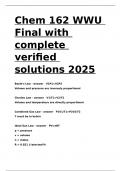 Chem 162 WWU Final with complete verified solutions 2025