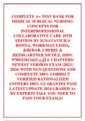 COMPLETE A+ TEST BANK FOR MEDICAL SURGICAL NURSING: CONCEPTS FOR INTERPROFESSIONAL COLLABORATIVE CARE 10TH EDITION BY IGNATAVICIUS DONNA, WORKMAN LINDA, &REBAR, CHERIE & HEIMGARTNER NICOLE, ISBN: 9780323612425, / ALL CHAPTERS/ NEWEST VERSION EXAM (2023 / 