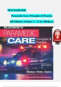 Paramedic Care Principles and Practice 5th Edition Volume 1 ALL CHAPTERS Test Bank