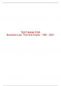 Test Bank For Business Law: Text and Cases - 15th - 2021 All Chapters - 9780357129630