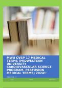 MWU CVSP 17 MEDICAL TERMS (MIDWESTERN UNIVERSITY CARDIOVASCULAR SCIENCE PROGRAM. PERFUSION MEDICAL TERMS) 2024!!