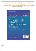 Test Bank for Psychotherapy for the Advanced Practice Psychiatric Nurse: A How To Guide for Evidence Based Practice[ 3rd Edition}  by Wheeler | With  Answers and Rationals