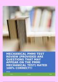 MECHANICAL PMMI TEST REVIEW (PROVIDED ARE QUESTIONS THAT MAY APPEAR ON THE PMMI MECHANICAL TEST) RATED 100% CORRECT!!