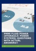 PMMI FLUID POWER (HYDRAULIC POWER SYSTEMS) QUESTIONS WITH ACTUAL ANSWERS!!