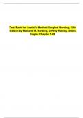 Test Bank for Lewis Medical Surgical Nursing 12th Edition by Mariann M. Harding, Jeffrey Kwong, Debra Hagler All Chapters Covered (Chapters 1 to 69) Correct Answers with Rationale | Graded A+