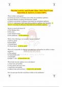 Physical Activity and Health (Kine 1102) Final Exam Questions & Answers, Graded 100%