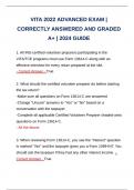 VITA 2022 ADVANCED EXAM | CORRECTLY ANSWERED AND GRADED A+ | 2024 GUIDE