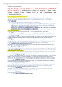 NR 602 Final Exam Week 8  Question Answers,  NR 602 -Primary Care of the Childbearing and Childrearing Family, Chamberlain College of Nursing