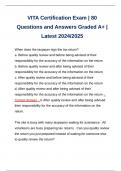 VITA Certification Exam | 80 Questions and Answers Graded A+ | Latest 2024/2025