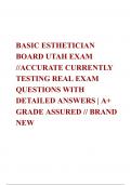   BASIC ESTHETICIAN BOARD UTAH EXAM //ACCURATE CURRENTLY TESTING REAL EXAM QUESTIONS WITH DETAILED ANSWERS | A+ GRADE ASSURED // BRAND NEW