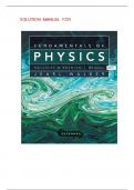 TEST BANK FOR Fundamentals of Physics 9th Edition By Resnick, Walker and Halliday (Instructor Solution Manual) Updated 2025/2026 A+