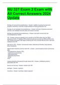 NU 327 Exam 2 Exam with All Correct Answers 2024 Update 