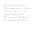 Workforce Advocacy for a Professional Nursing Practice Environment Cherry and Jacob: Contemporary Nursing: Issues, Trends, and Management, 8th Edition