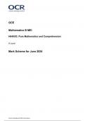 OCR GCE  Mathematics B MEI H640/03  Pure Mathematics and Comprehension A Level Mark Scheme for June 2024