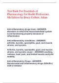 Test Bank For Essentials of Pharmacology for Health Professions, 9th Edition by Bruce Colbert, Adam