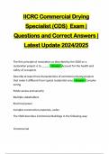 IICRC Commercial Drying Specialist (CDS) Exam | Questions and Correct Answers | Latest Update 2024/2025