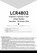 LCR4802 Assignment 2 (ANSWERS) Semester 2 2024 - DISTINCTION GUARANTEED