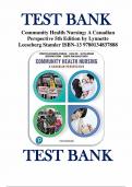 Test Bank Community Health Nursing A Canadian Perspective 5th Edition by Stamler Chapter 1-34 | All Chapters