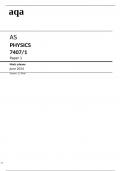 aqa AS PHYSICS (7407/1) Paper 1 June 2024  Mark Scheme 