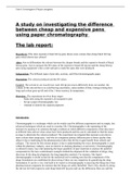 Unit 6 A3 Learning aim C+D: Undertake the project, collecting, analysing and presenting the results & Learning aim D: Review the investigative project using correct scientific principles  - Chromatography