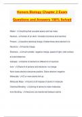 Honors Biology Chapter 2 Exam Questions and Answers 100% Solved