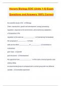 Honors Biology EOC (Units 1-5) Exam Questions and Answers 100% Correct