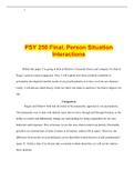  PSY 250 Final, Person Situation Interactions