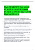 NU240 GERO Final Exam Questions and Answers (All are Correct) 2024-2025 Newest Update