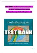 TEST BANK For Psychopharmacology: Drugs, the Brain, and Behavior, 3rd Edition By Meyer Nursing, Verified Chapters 1 - 20, Complete Newest Version