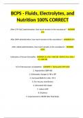 BCPS - Fluids, Electrolytes, and Nutrition 100% CORRECT 