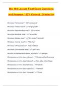 Bio 104 Lecture Final Exam Questions and Answers 100% Correct | Graded A+