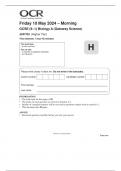 2024 OCR GCSE  Biology A Gateway  J247/03: Paper 3 (Higher Tier) QUESTION PAPER AND MARKING SCHEME (MERGED)