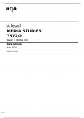 aqa A-level MEDIA STUDIES  Paper 2 Media Two(7572/2) June 2024 CORRECT Mark scheme  