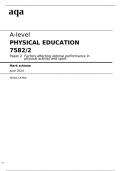 aqa A-level PHYSICAL EDUCATION (7582/2)Paper 2 Factors affecting optimal performance in physical activity and sport Mark Scheme June 2024