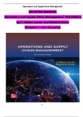 SOLUTION MANUAL - Robert Jacobs & ﻿Richard Chase, Operations and Supply Chain Management ISE 17th Edition, Chapters 1 - 22, Complete Newest Version