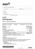 AQA GCSE PSYCHOLOGY Paper 1 JUNE 2024 QUESTION PAPER