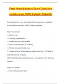 Fetal Heart Monitors Exam Questions and Answers 100% Solved | Rated A+