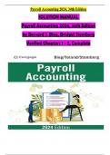 Solution Manual for Payroll Accounting 2024, 34th Edition by Bernard J. Bieg, Bridget Stomberg, Chapters 1 - 7, Complete Verified Newest Version