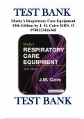 Test Bank For Mosby's Respiratory Care Equipment 10th Edition By J. Cairo 9780323416368 Chapter 1-15 Complete Guide .